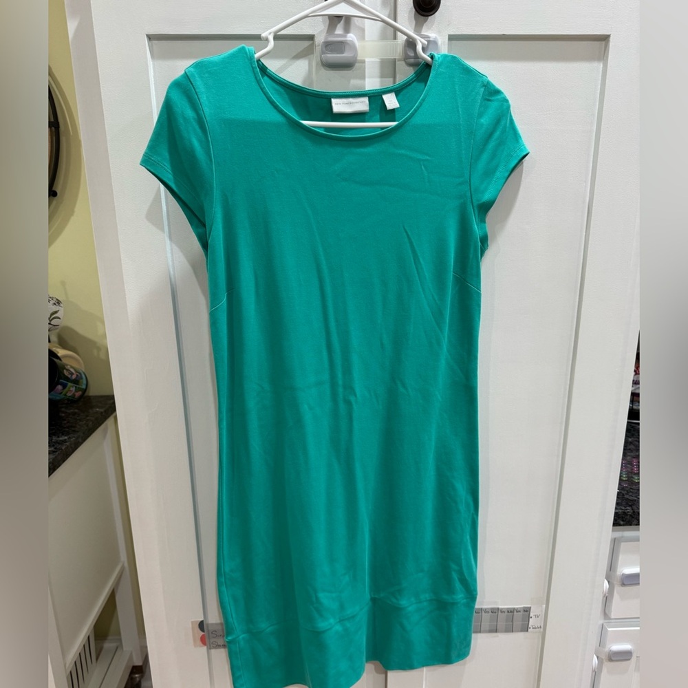 New York & Company Teal Cap-Sleeve Sheath Dress